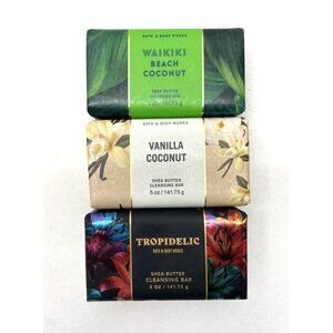 Bath & Body Works Tropidelic Vanilla Coconut Waikiki Beach Bar Soap Lot of 3